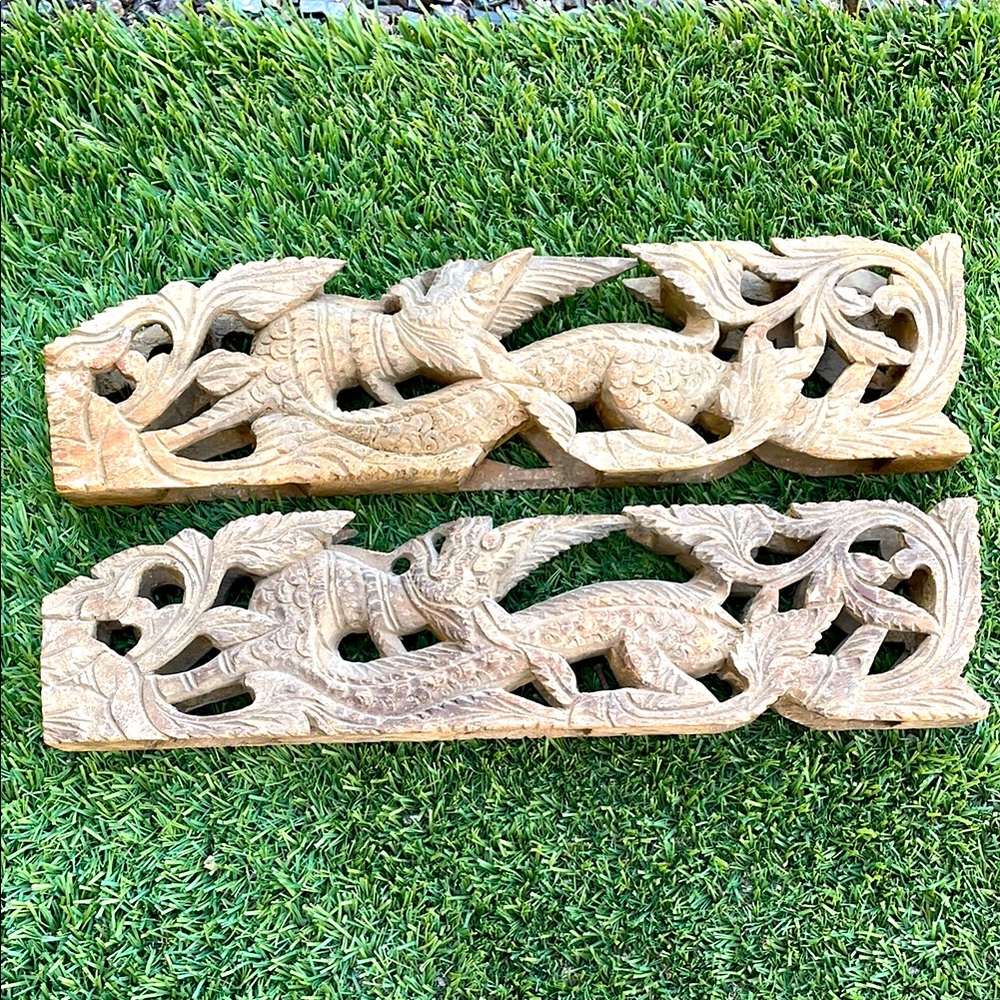 Antique Japanese Wood Carvings - Dragon